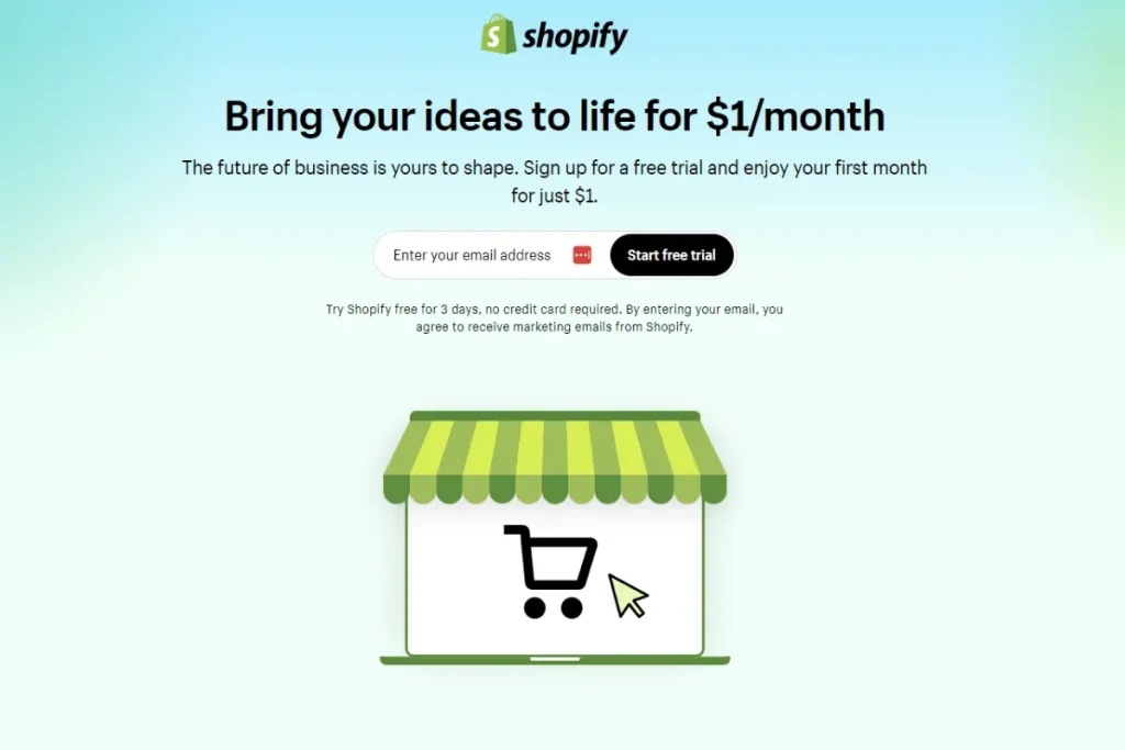 Shopify Homepage