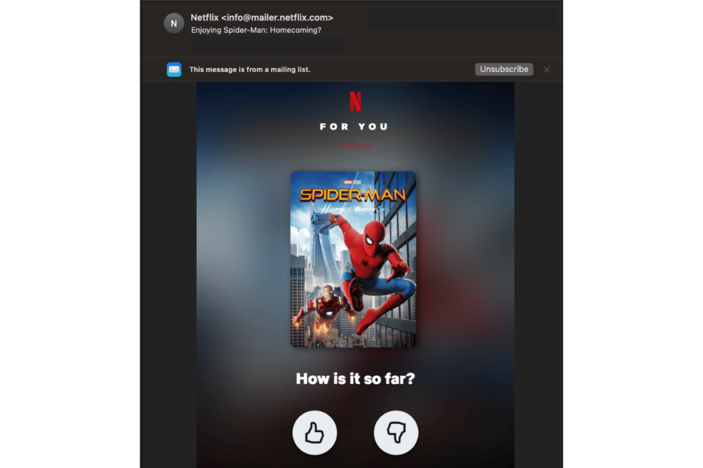 Spider-man homecoming on Netflix.