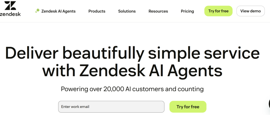 Zendesk Homepage